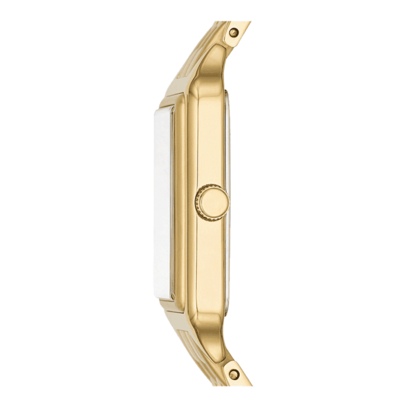 Fossil Raquel Three Hand Date White Dial Gold Steel Strap Watch For Women - ES5220