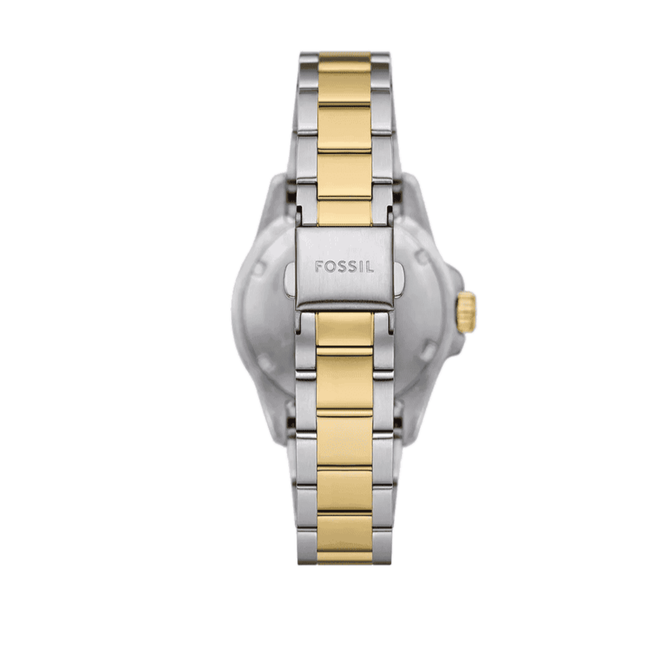 Fossil Blue Dive Three Hand Black Dial Two Tone Steel Strap Watch For Women - ES5349