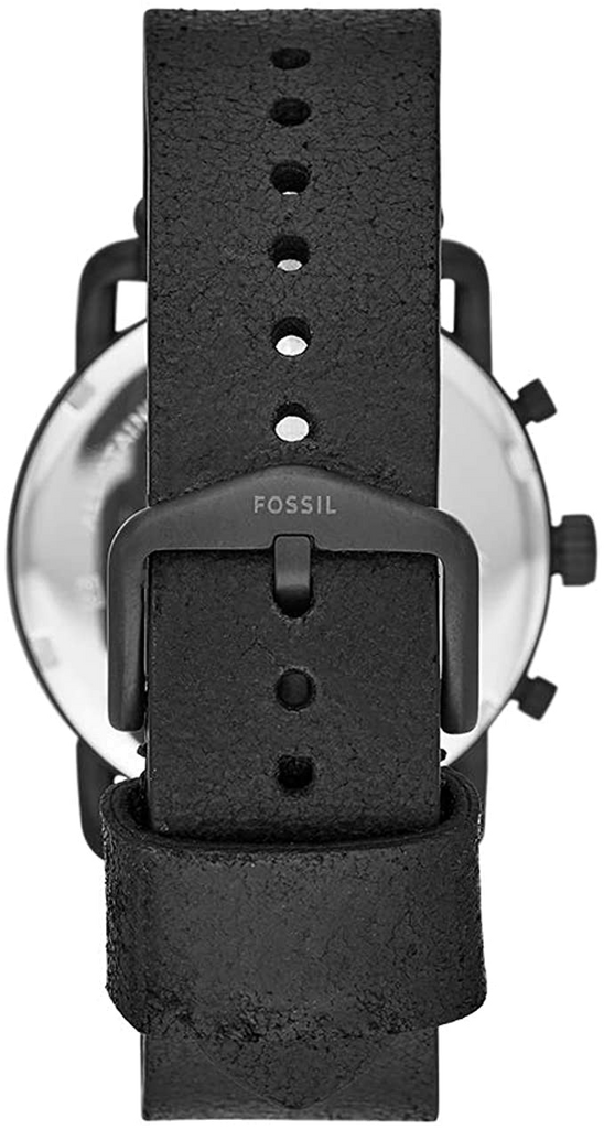 Fossil Commuter Black Dial Black Leather Strap Watch for for Men - FS5504
