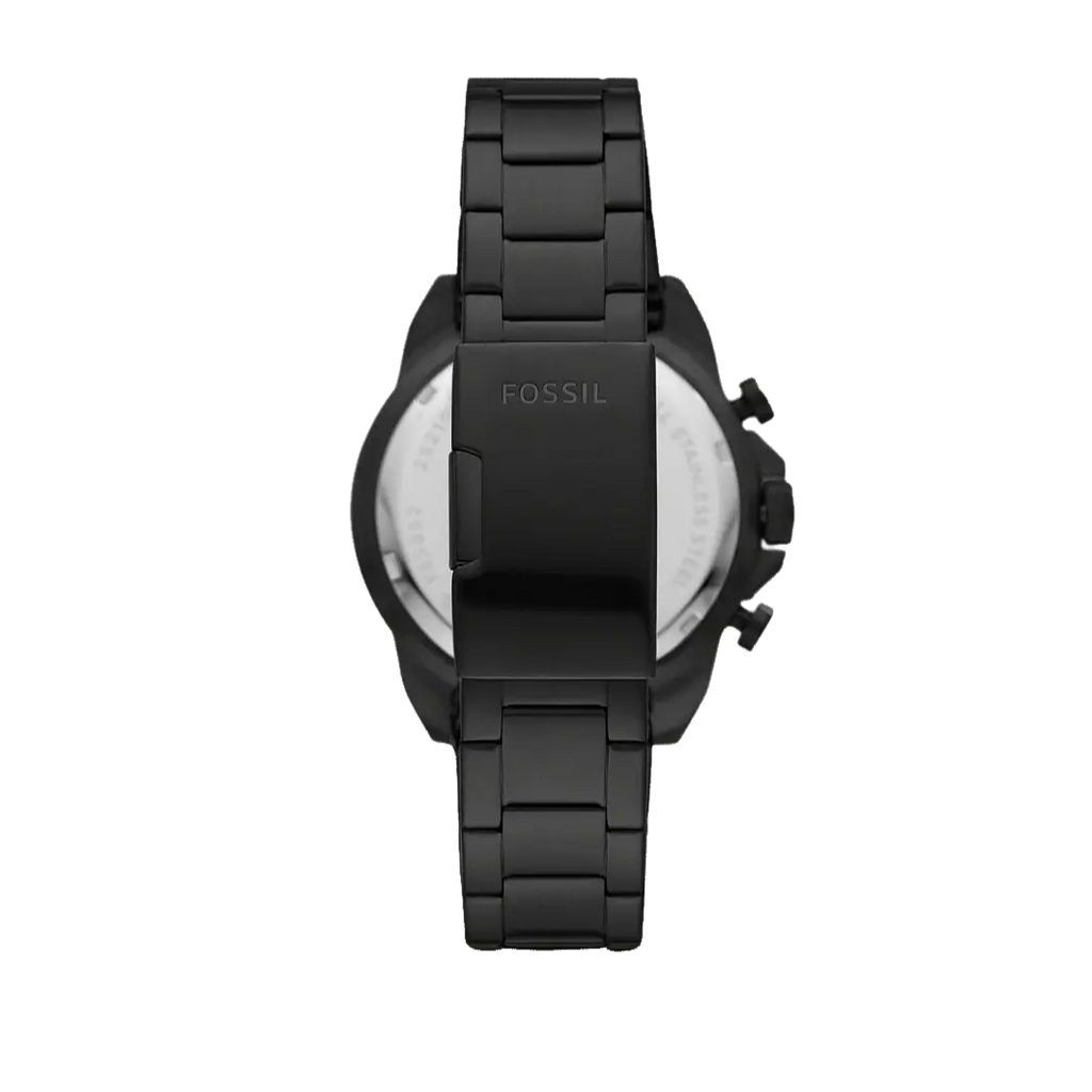 Fossil Bronson Chronograph Black Dial Black Steel Strap Watch for Men - FS5853