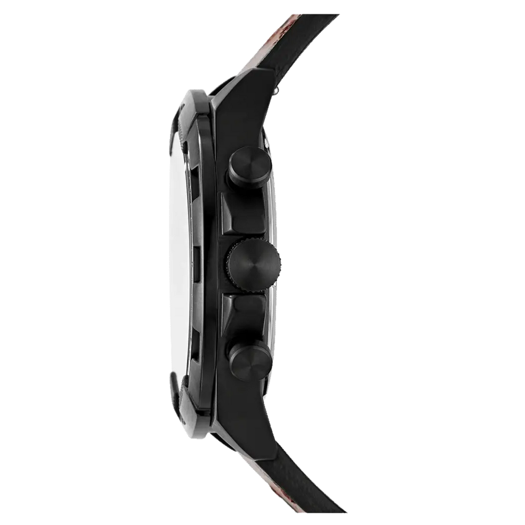 Fossil Bronson Chronograph Black Dial Brown Leather Strap Watch for Men - FS5856