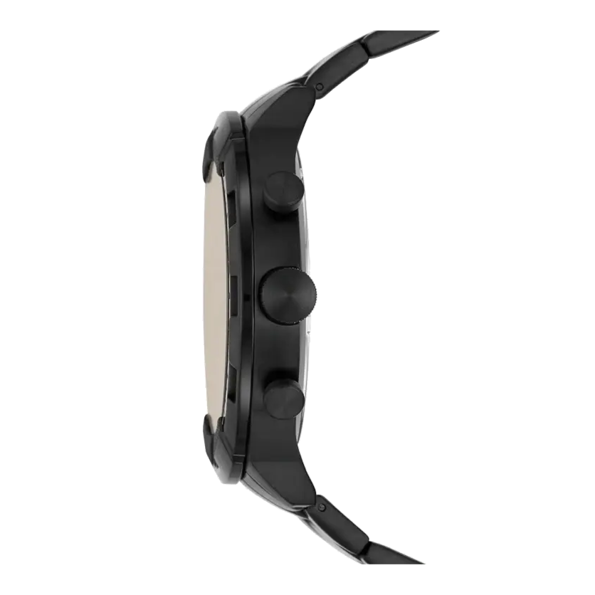 Fossil Bronson Chronograph Black Dial Black Steel Strap Watch for Men - FS5876