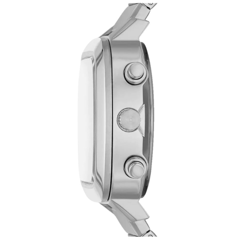 Fossil Retro Analog-Digital Black Dial Silver Steel Strap Watch for Men - FS5890