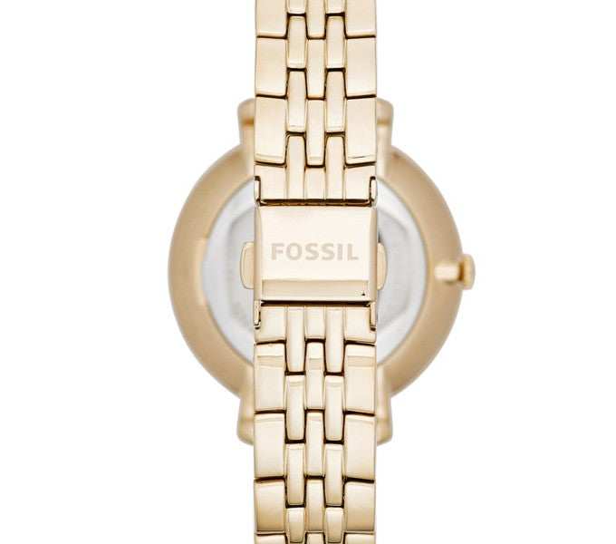 Fossil Jacqueline White Dial Gold Steel Strap Watch for Women - ES3434
