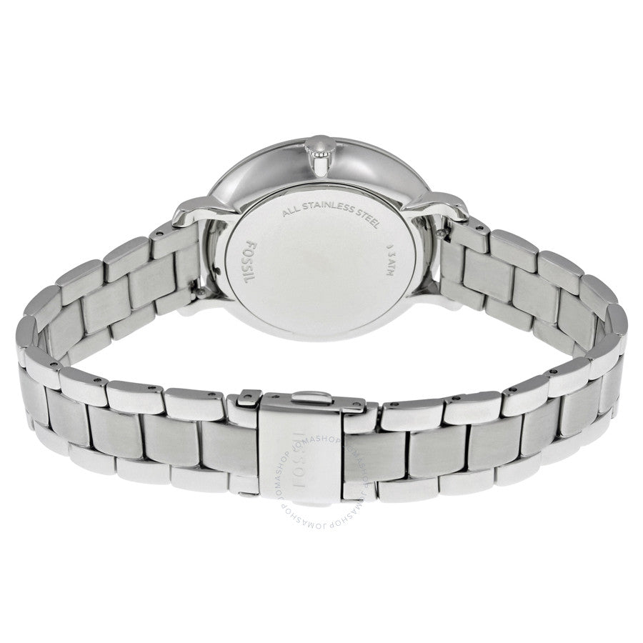 Fossil Jacqueline White Dial Silver Steel Strap Watch for Women - ES3969