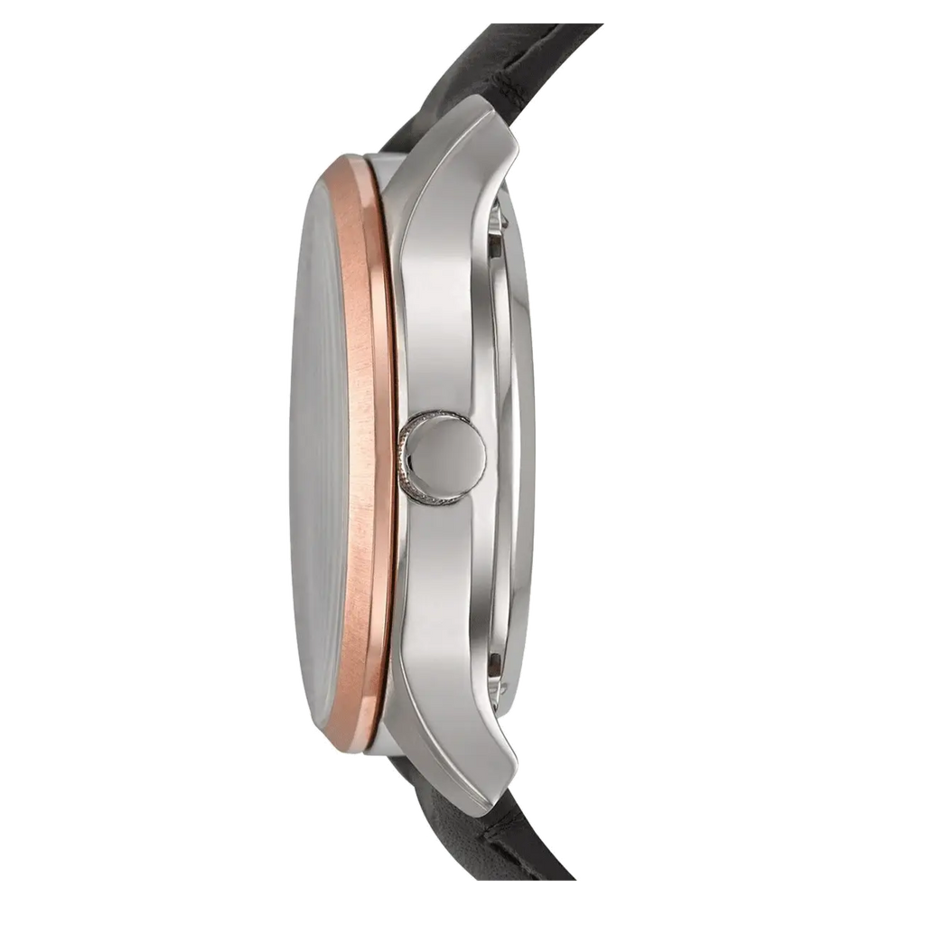 Fossil Twist Multi-Function Chronograph Black Dial Black Leather Strap Watch for Men - ME1099