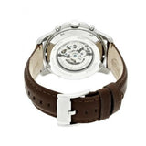 Fossil Grant Automatic White Dial Brown Leather Strap Watch for Men -  ME3027