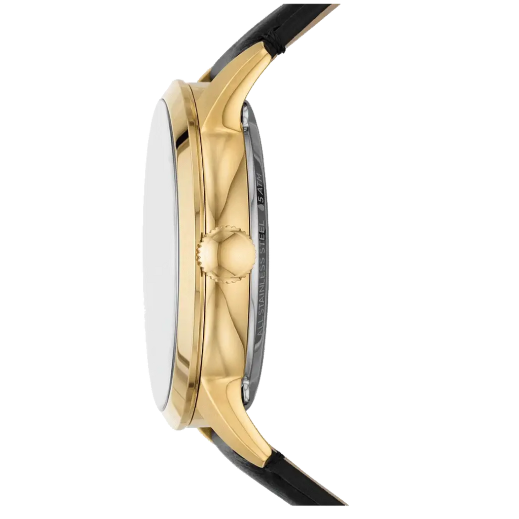 Fossil Townsman Automatic Skeleton Black Dial Black Leather Strap Watch for Men - ME3210