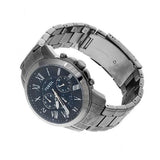 Fossil Grant Chronograph Blue Dial Grey Steel Strap Watch for Men - FS4831