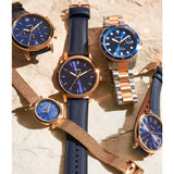 Fossil The Minimalist 3H Analog Blue Dial Blue Leather Strap Watch for Men - FS5789