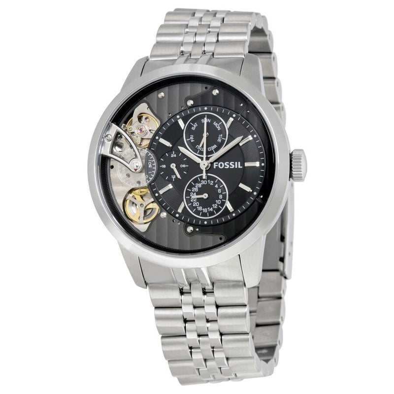 Fossil Townsman Multifunction Black Dial Silver Steel Strap Watch for Men - ME1135