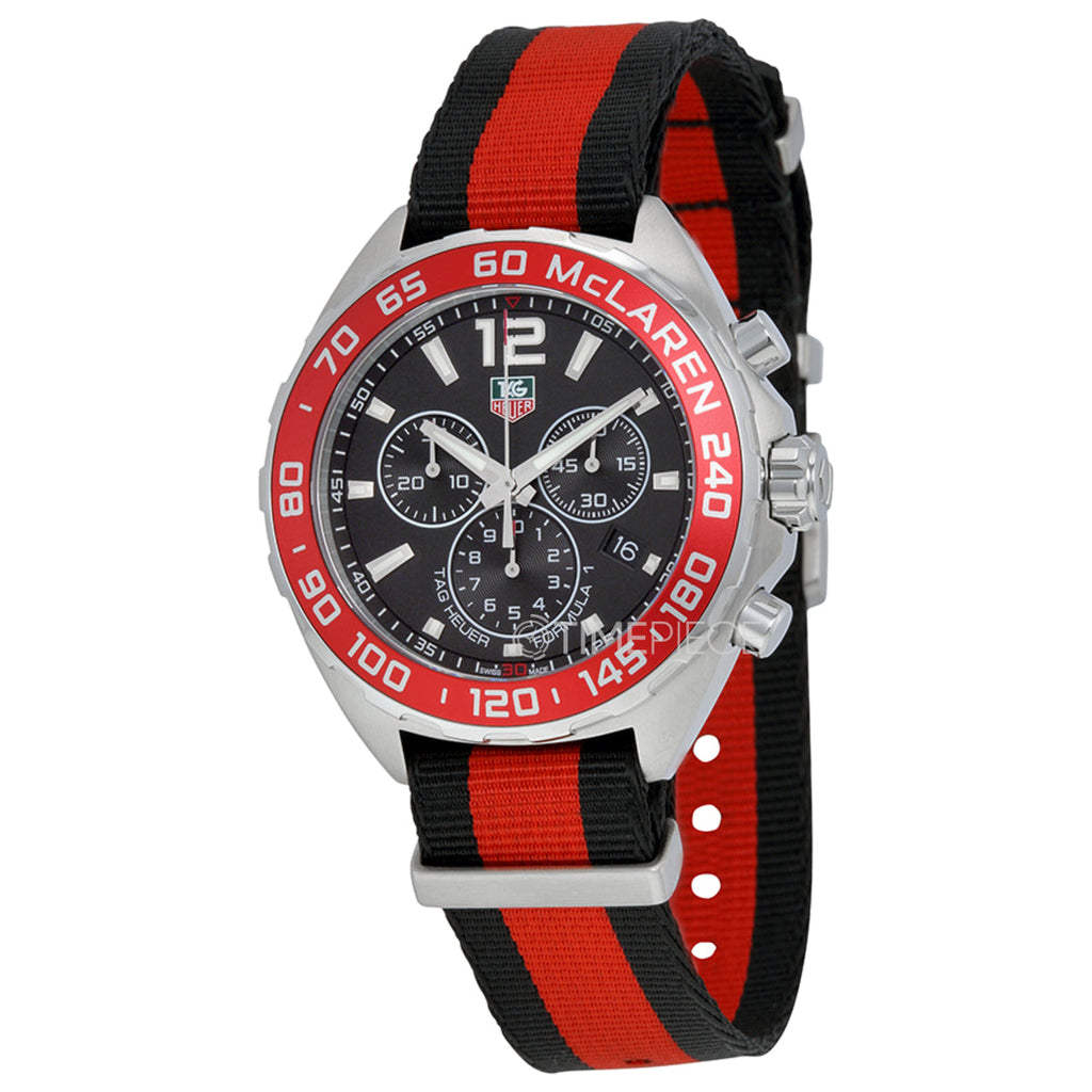 Tag Heuer Formula 1 McLaren Limited Edition Chronograph Black Dial Two Tone NATO Strap Watch for Men - CAZ1112.FC8188