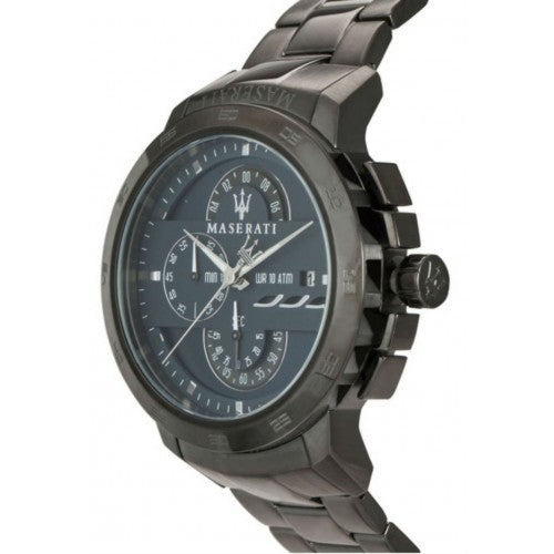 Maserati Ingegno Tachymeter Blue Dial Black Steel Strap Watch For Men - R8873619001