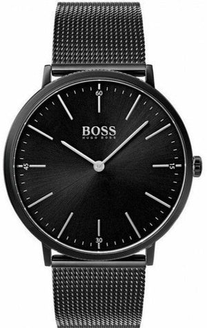 Hugo Boss Horizon Quartz Black Dial Black Mesh Bracelet Watch For Men - 1513542