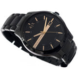 Armani Exchange Hampton Chronograph Black Dial Black Steel Strap Watch For Men - AX2413