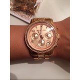 Michael Kors Runway Gold Dial Gold Steel Strap Watch for Women - MK5827