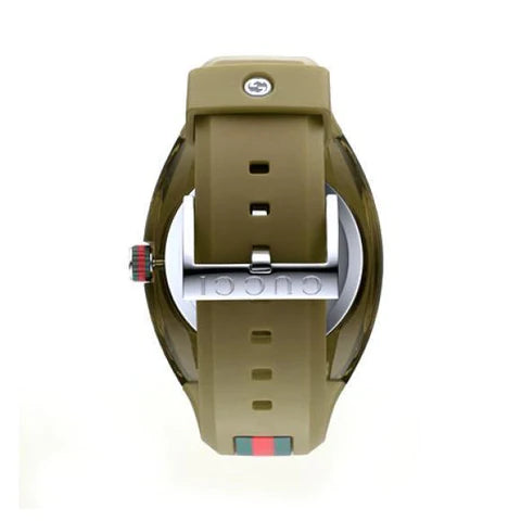 Gucci Sync XXL Quartz Brown Dial Brown Leather Strap Watch For Men - YA137106