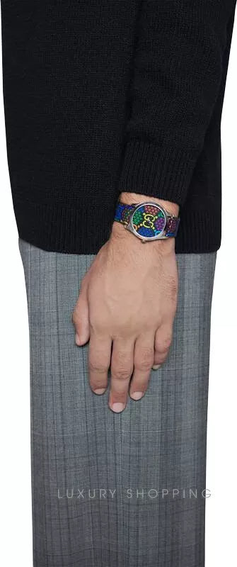 Gucci G Timeless Quartz Black Dial Black Leather Strap Watch For Women - YA1264146