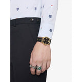 Gucci G Timeless Bee Motif Black Dial Black Leather Strap Watch For Women - YA1264055