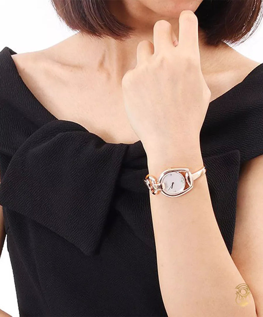 Gucci Horsebit Collection Diamonds Mother of Pearl Dial Rose Gold Steel Strap Watch For Women - YA139508