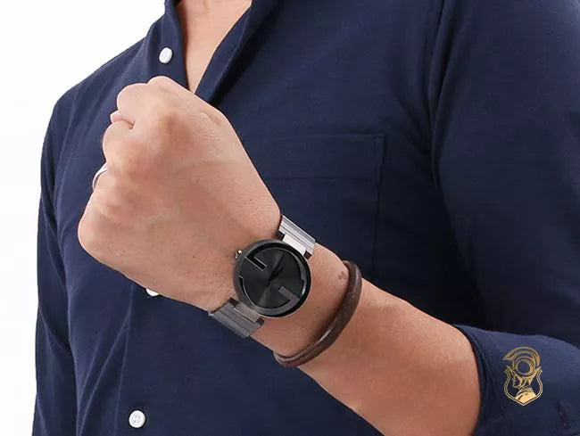 Gucci G Interlocking Quartz Grey Dial Grey Steel Strap Watch For Men - YA133210