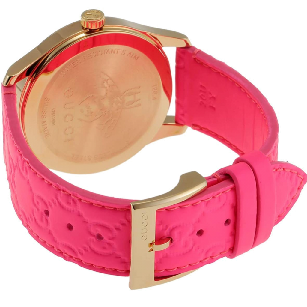 Gucci G Timeless Quartz Pink Dial Pink Leather Strap Watch For Women - YA1264115