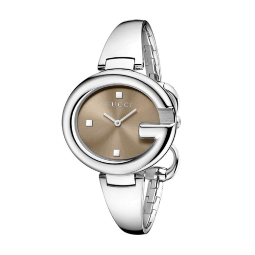 Gucci Guccissima Brown Dial Silver Steel Strap Watch For Women - YA134302