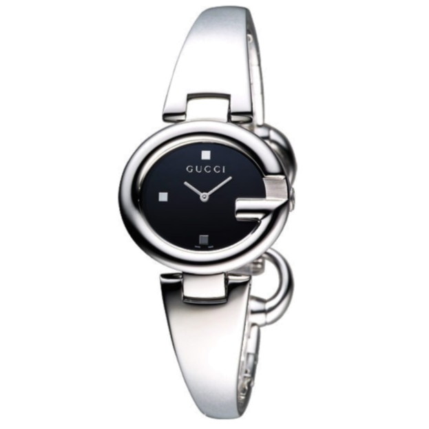 Gucci Guccisima Quartz Black Dial Silver Steel Strap Watch For Women - YA134501