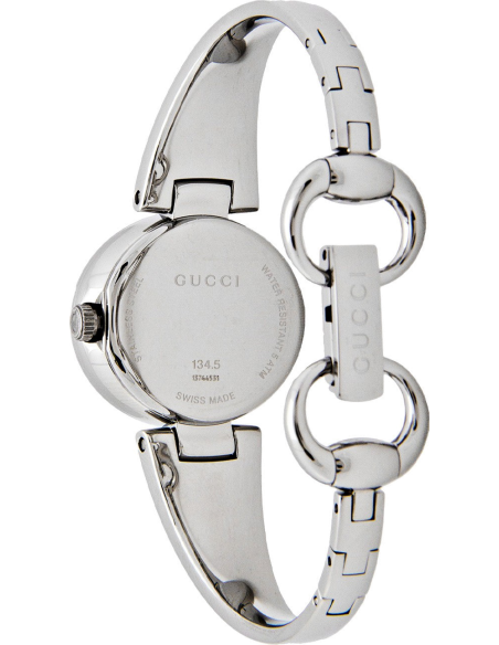 Gucci Guccissima Quartz Diamonds Brown Dial Silver Steel Strap Watch For Women - YA134503