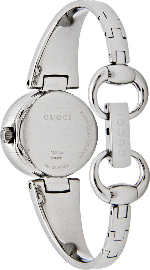 Gucci Guccissima Diamonds Mother of Pearl Dial Silver Steel Strap Watch For Women - YA134504