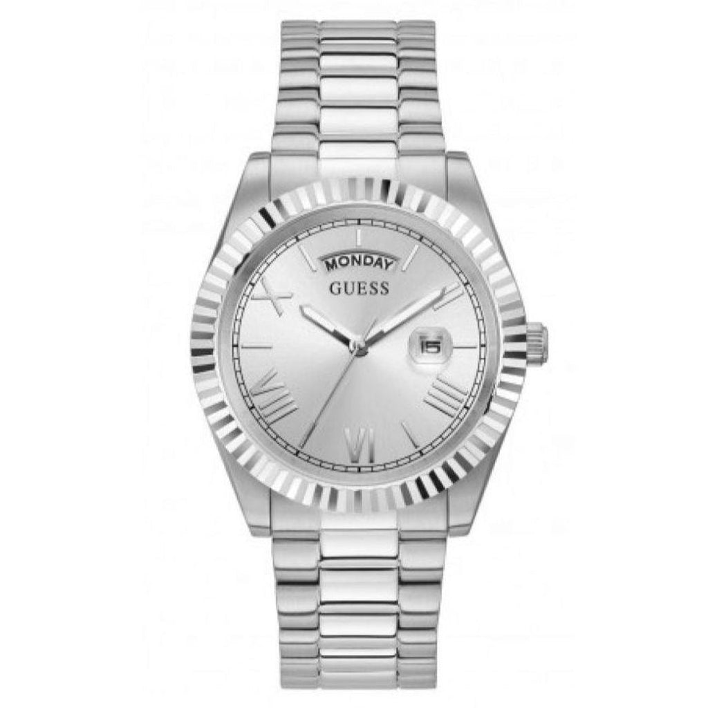 Guess Connoisseur Silver Dial Silver Steel Strap Watch for Men - GW0265G6