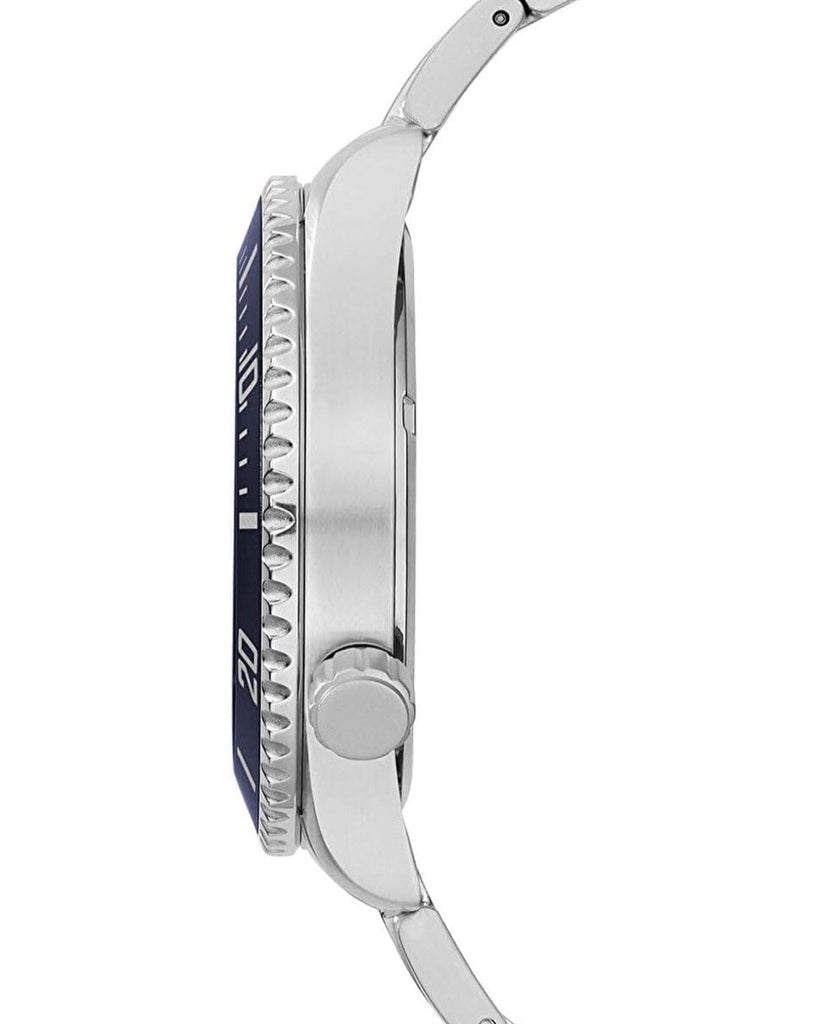 Guess Axle Multifunction Black Dial Silver Steel Strap Watch For Men - GW0488G1