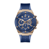 Guess Poseidon Chronograph Blue Dial Blue Silicone Strap Watch For Men - GW0425G3