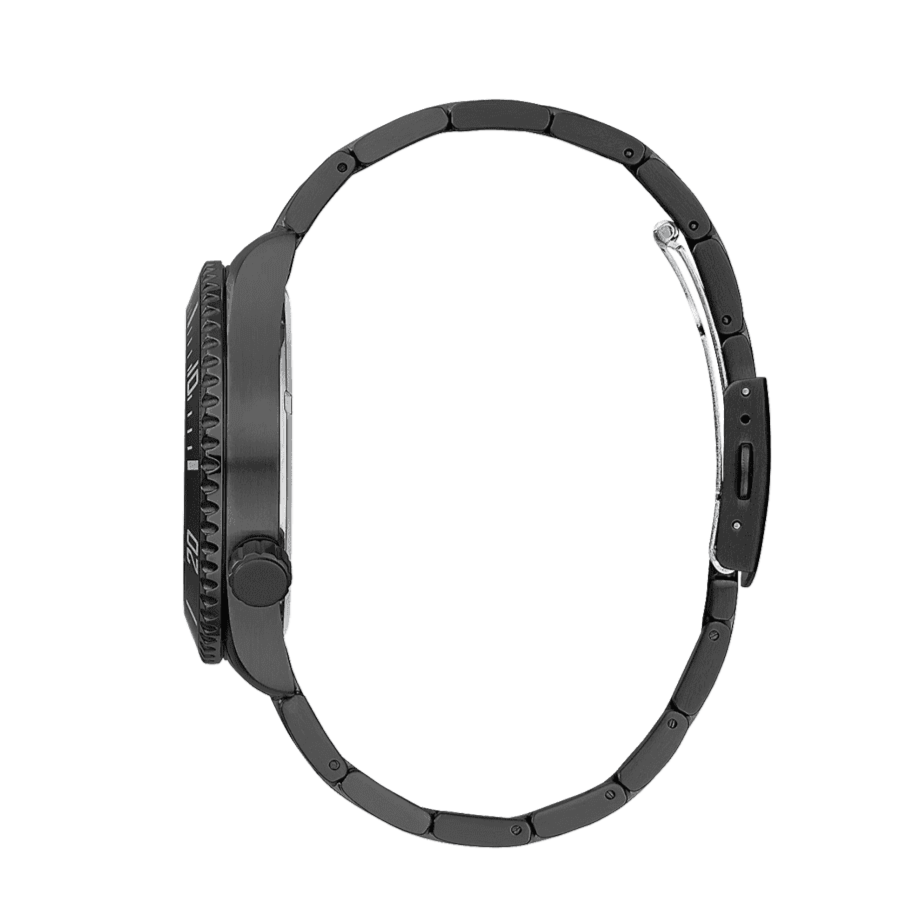 Guess Axel Multifunction Black Dial Black Steel Strap Watch For Men - GW0488G3