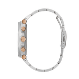 Guess Edge Chronograph Black Dial Silver Steel Strap Watch For Men - GW0539G1