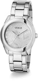 Guess Cubed Analog Silver Dial Silver Steel Strap Watch For Women - GW0606L1