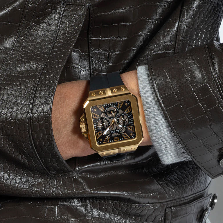 Guess Leo Multifunction Black Dial Black Silicone Strap Watch For Men - GW0637G2