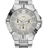 Guess Vista Diamonds Silver Dial Silver Steel Strap Watch for Women - W12080L1
