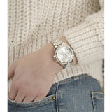 Guess Frontier Diamonds Silver Dial Silver Steel Strap Watch For Women - W1156L1
