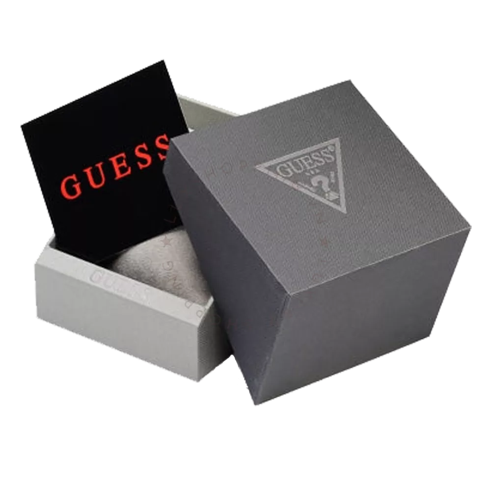 Guess Mainline Multifunction Crystals Black Dial Red Silicone Strap Watch For Men - GW0208G6