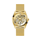 Guess Tailor Multifunction Gold Dial Gold Mesh Bracelet Watch for Men - GW0368G2