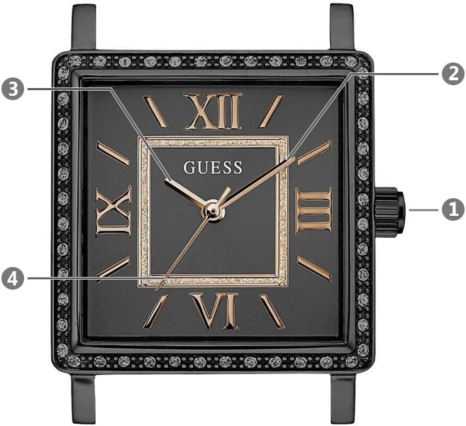 Guess Highline Black Dial Black Mesh Bracelet Watch for Women - W0826L4