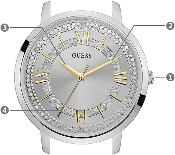 Guess Montauk Silver Dial Two Tone Steel Strap Watch for Women - W0933L5