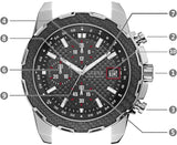 Guess Octane Chronograph Black Dial Two Tone Steel Strap Watch for Men - W1046G1