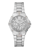 Guess Vista Diamonds Silver Dial Silver Steel Strap Watch for Women - W12080L1