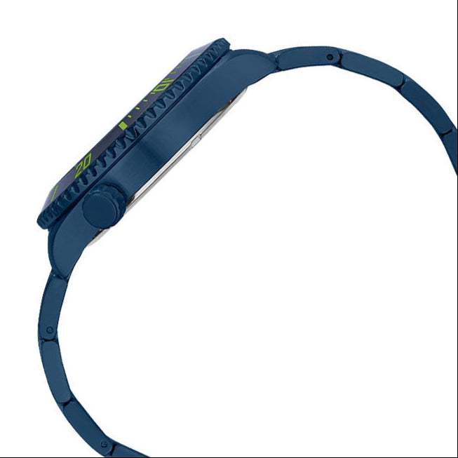 Guess Axle Multifunction Navy Blue Dial Blue Steel Strap Watch For Men - GW0488G4