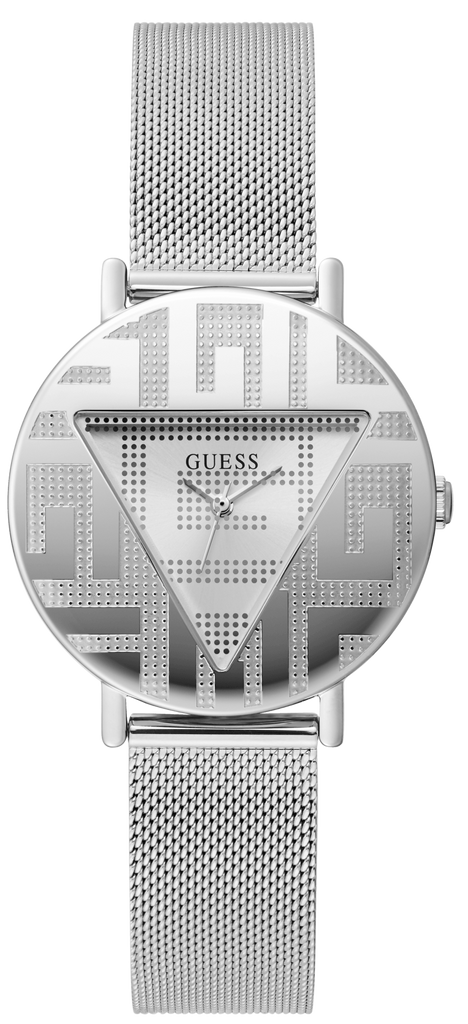 Guess Iconic Quartz Silver Dial Silver Mesh Bracelet Watch For Women - GW0527L1