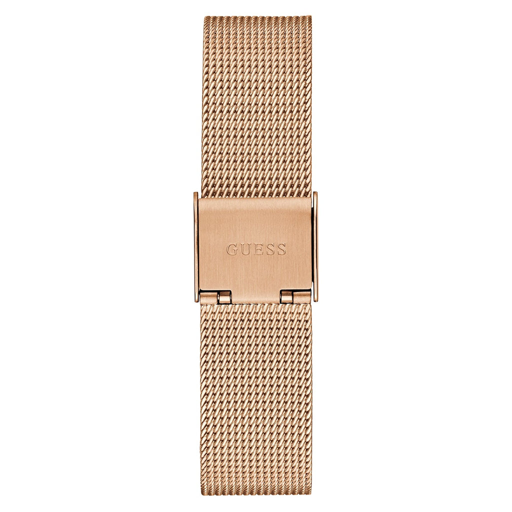 Guess Fame Diamonds Rose Gold Dial Rose Gold Mesh Bracelet Watch for Women - GW0508L3