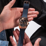 Guess Prodigy Multifunction Navy Blue Dial Blue Silicone Strap Watch For Men - GW0569G3