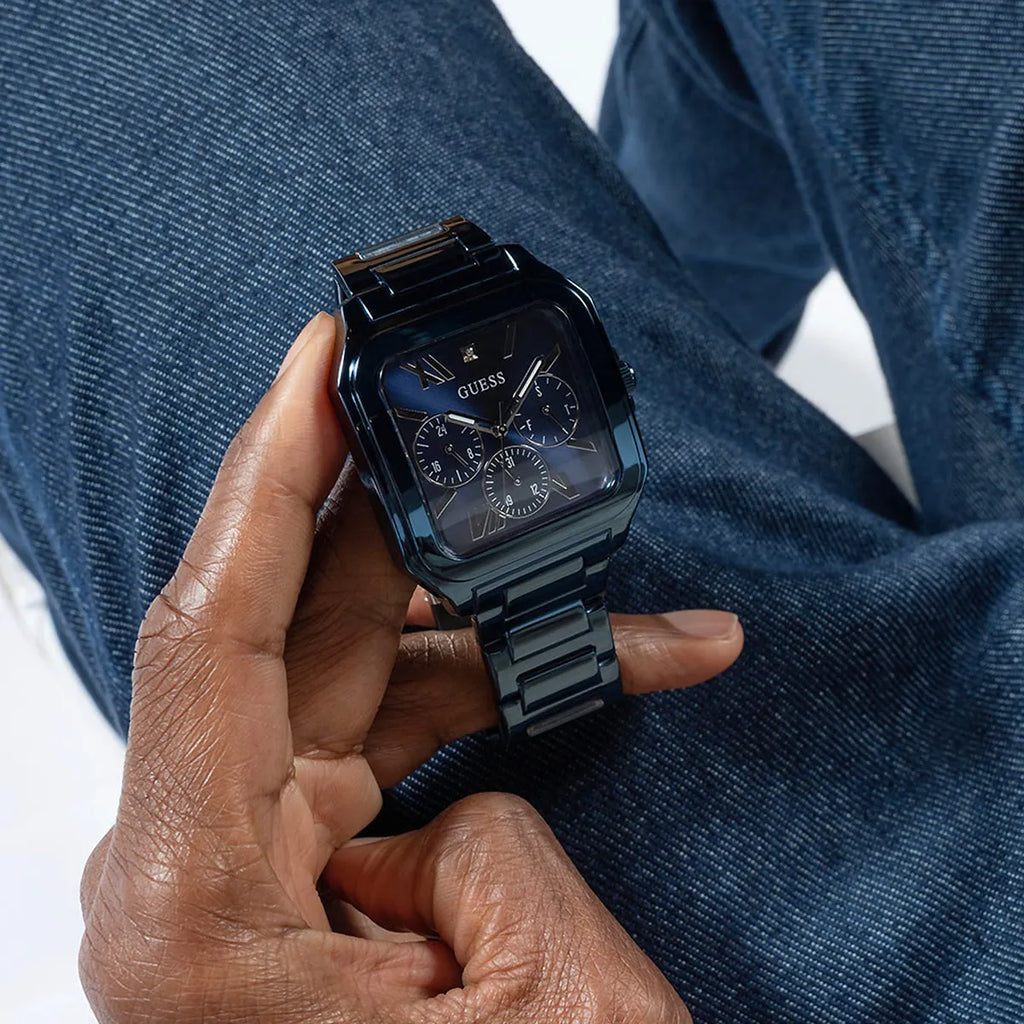 Guess Dress Multifunction Blue Dial Blue Steel Strap Watch for Men - GW0631G3